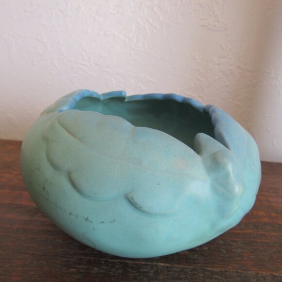 Blue VAN BRIGGLE Floral Pot - Picture 3 of 6